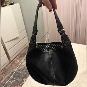 GAP Black Shoulder Bag with Polka Dot Lining
